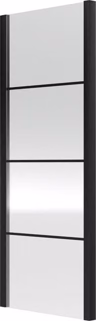 Balterley Sonic Patterned 8mm Toughened Safety Glass Shower Side Panel, Black, W: 800 mm