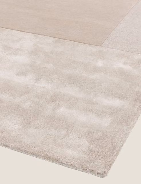 Asiatic Tate Tonal Hand-Tufted Wool Geometric Rug in Ivory, White and Beige