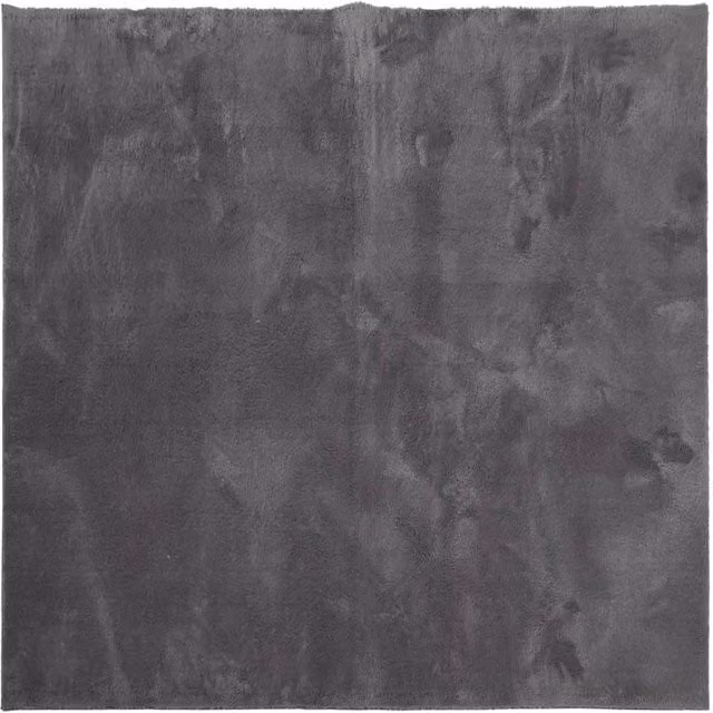 Berkfield Home Round Short Pile Soft and Washable Anthracite Grey Rug, Diameter: 100 cm