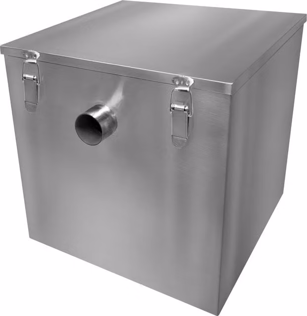 KuKoo Stainless Steel Grease Trap in Silver, 60l