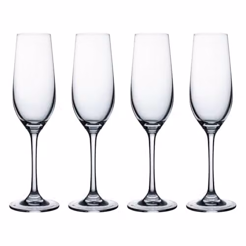 Rayware Ravenhead Kings Set of 4 Transparent Champagne Flute Glasses, 200ml – 1