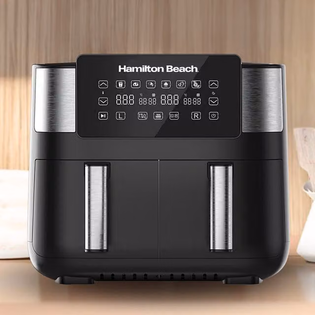 Hamilton Beach HealthyCook 8L Dual Zone Air Fryer with Overheat Protection, Black