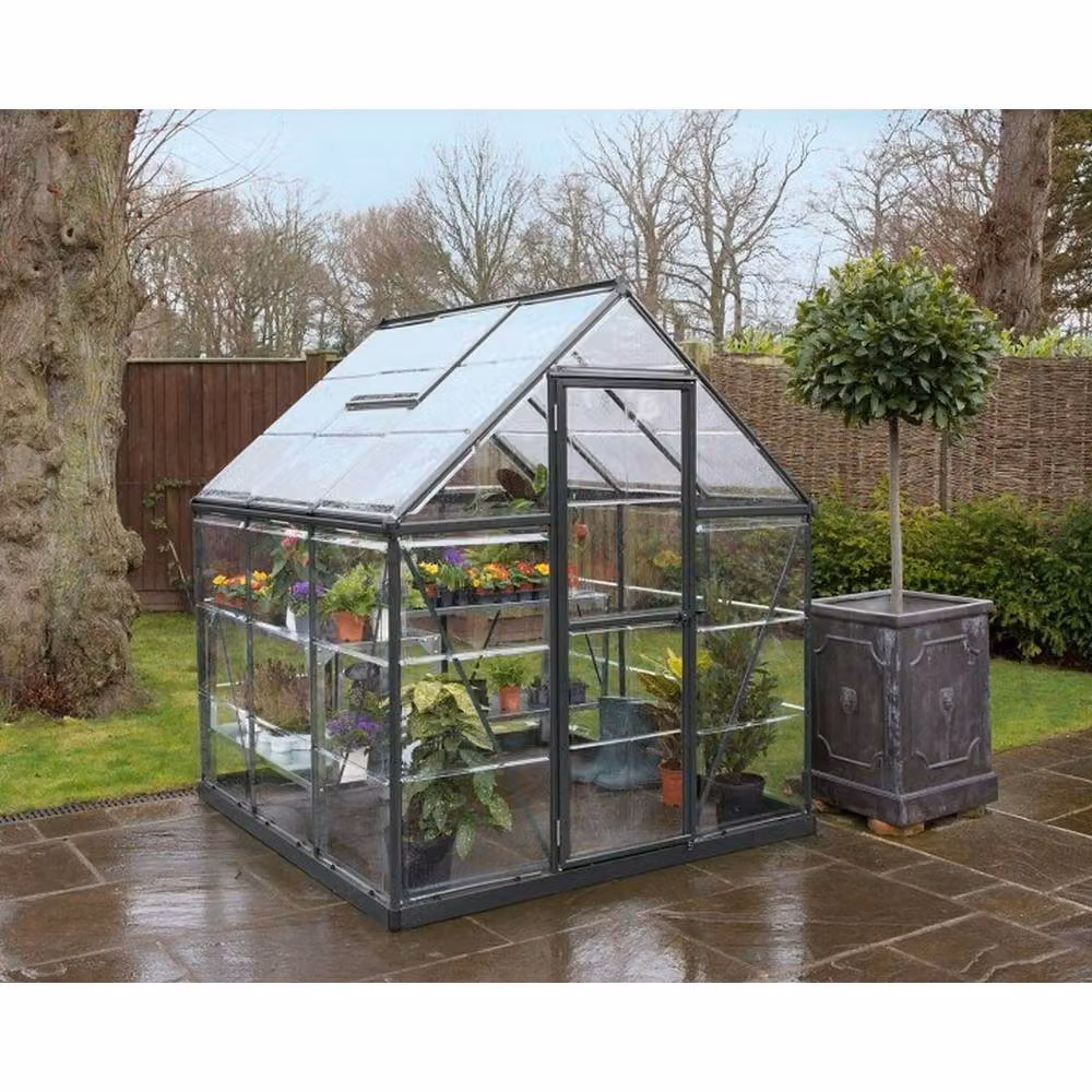 Palram Harmony 6x6 Polycarbonate and Aluminium Greenhouse in Grey – 2