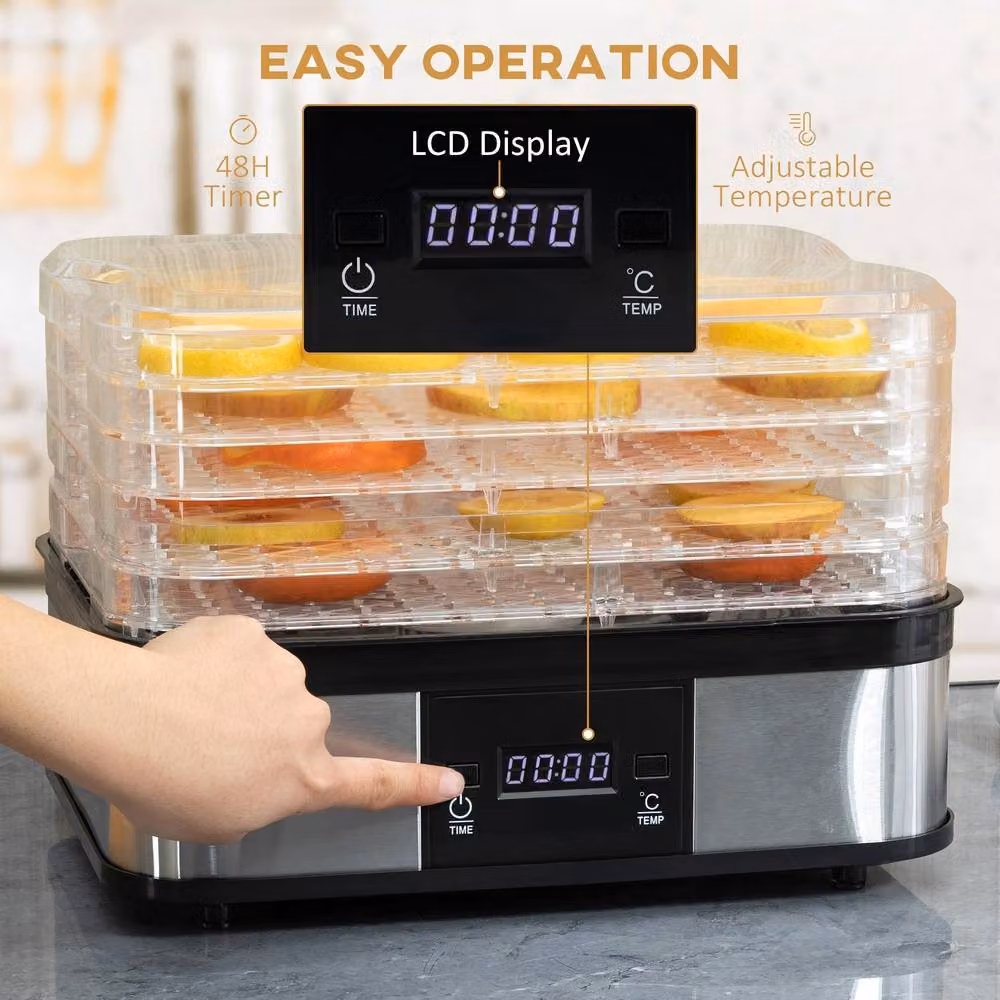 STILVORA 5 Tier Food Dehydrator with Timer and LCD Digital Display in Black – 4