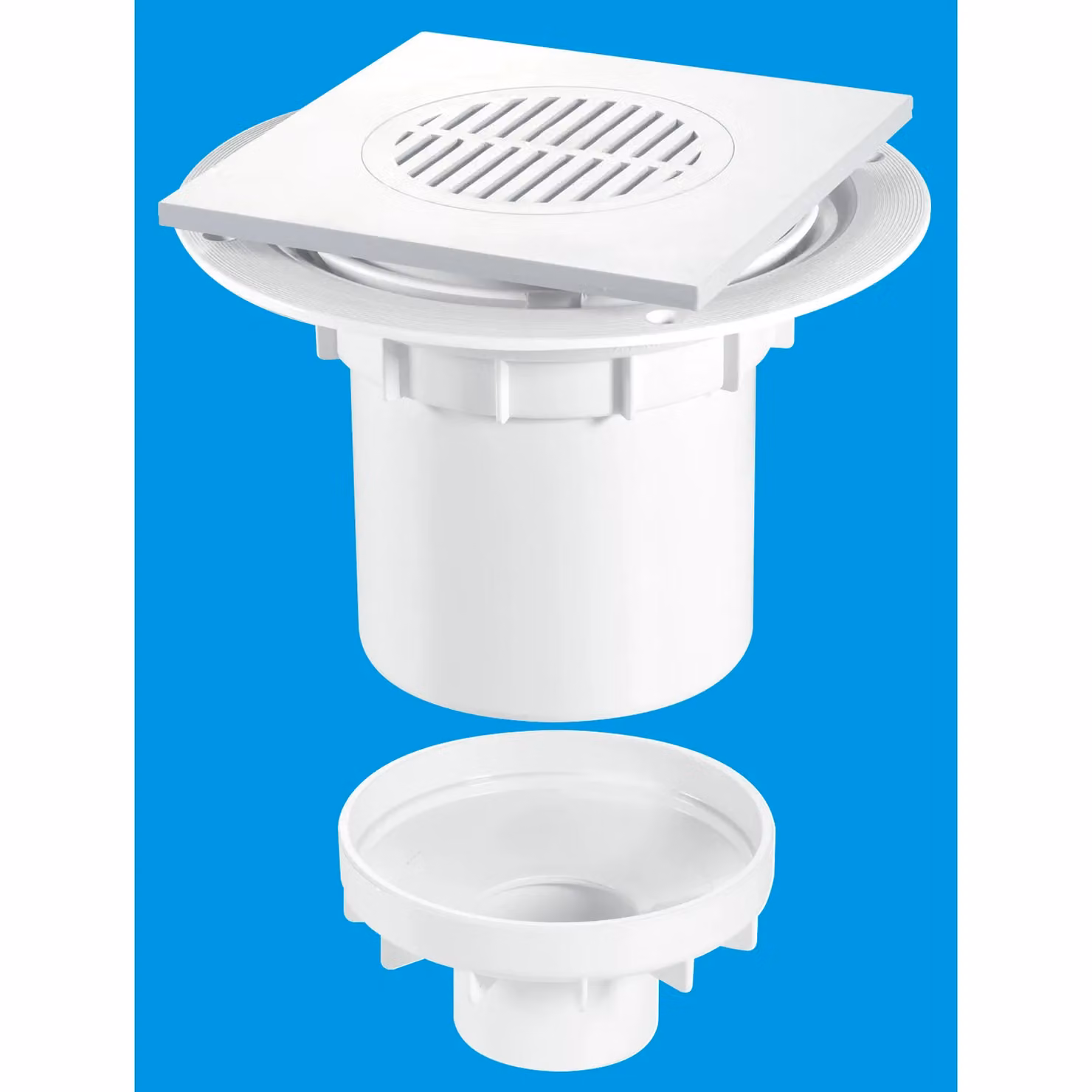 McAlpine TSG2T6WH 75mm White Tile Insert Water Seal Gully with Vertical Outlet and Stainless Steel Reducer – 2