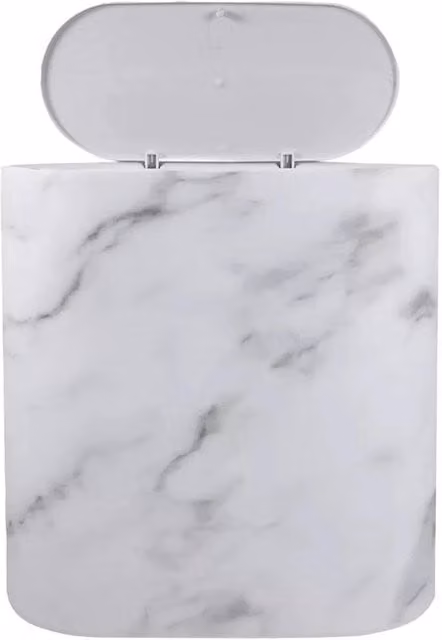 Kelvenix White Slim Narrow Plastic Touch Open Top Dustbin