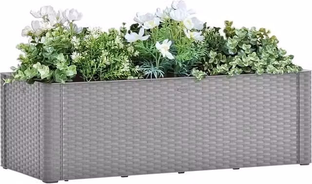 Berkfield Home Garden Raised Bed with Self Watering System, Grey, W: 100 cm, D: 43 cm, H: 33 cm