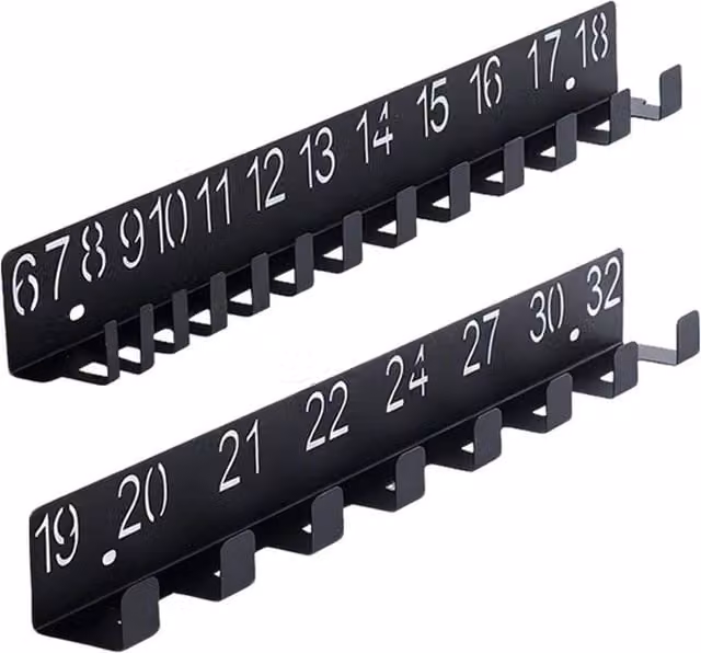 FLAVORA Set of 2 Wall Mounted Wrench Holder and Screw Organiser, Black, Width: 50 cm – 1