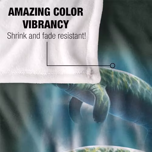 JQ Licensing Manatees Silky Touch Super Soft Fleece Throw Blanket, White, W/D/H: 152 x 127 cm – 3