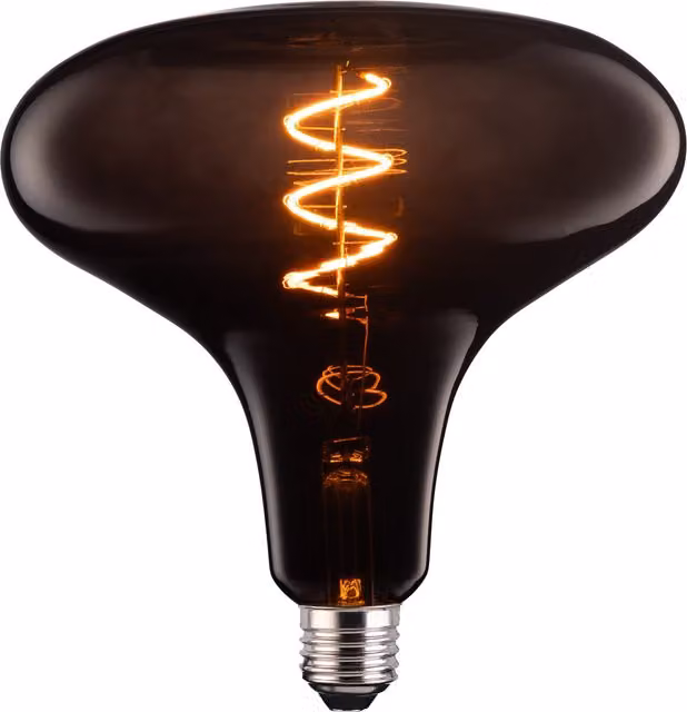 TCP Black Twist Short Horn Decorative E27 Bulb with Warm White Glow – 1
