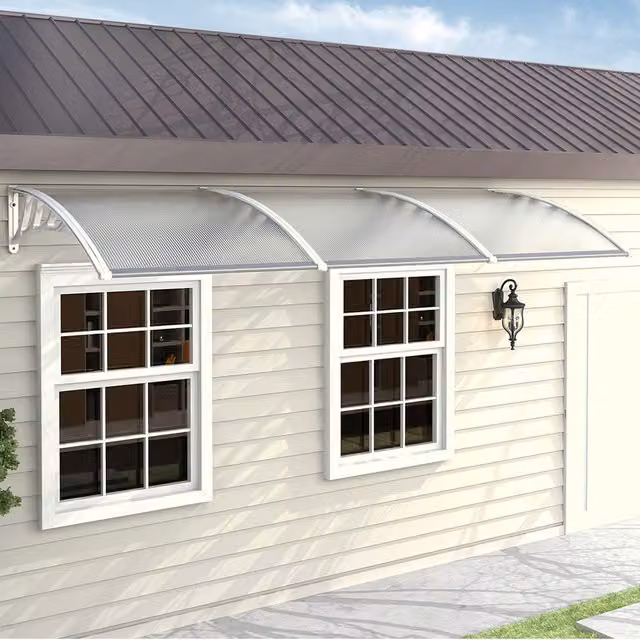 Livingandhome Outdoor Curved Shielded Rain Shelter in Beige, 270cm
