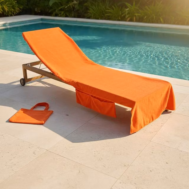 OHS Microfibre Quick Drying Beach Towel with Bag, Orange, 75 x 75 cm – 4