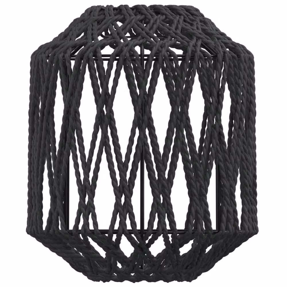 Berkfield Home Black Metal and Paper Lampion Lamp Shade W: 23 cm, H: 28 cm – 5
