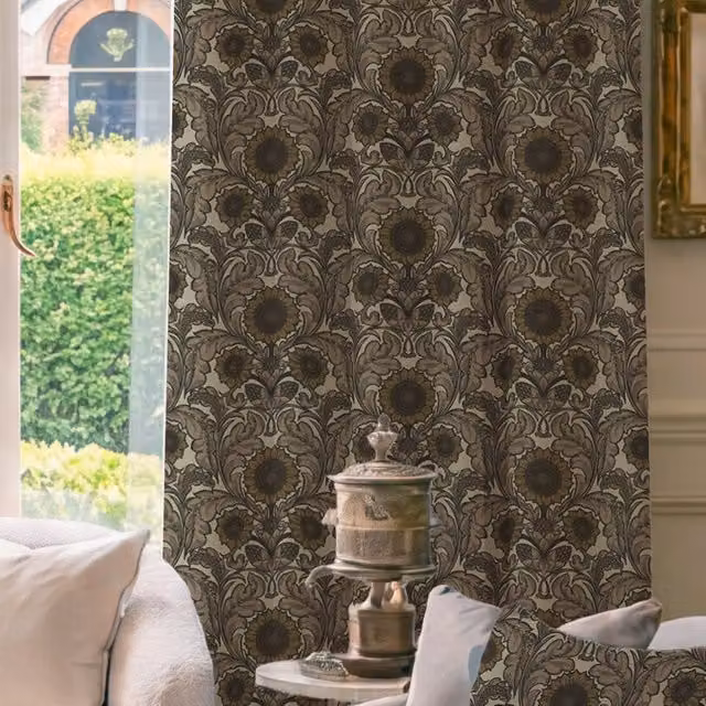 HOUSE Llewelyn-Bowen Sunny Side Up Printed Made To Measure Blackout Curtains in Caviar