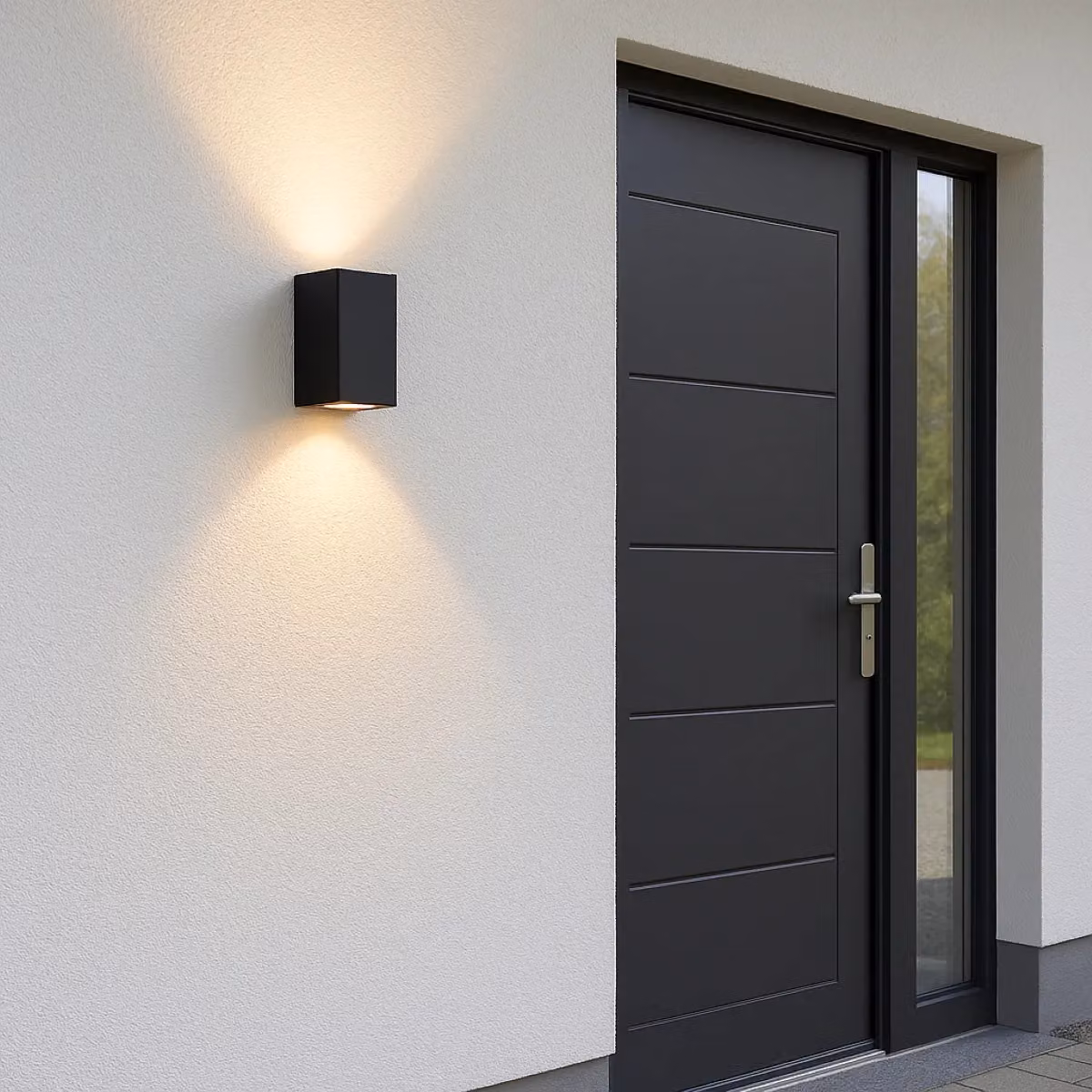 CGC Lighting Eileen Black Rectangular Double Spotlight Outdoor Up and Down Wall Light – 3
