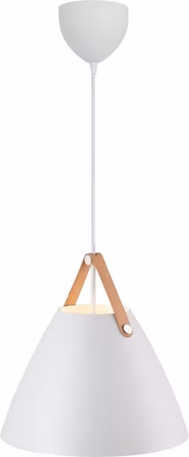 Nordlux Strap Suspended Pendant Light in White Metal with E27 Fitting, Diameter: 36 cm