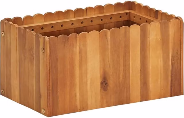 Berkfield Home Garden Raised Bed in Brown Solid Acacia Wood, W: 50 cm, D: 30 cm, H: 25 cm