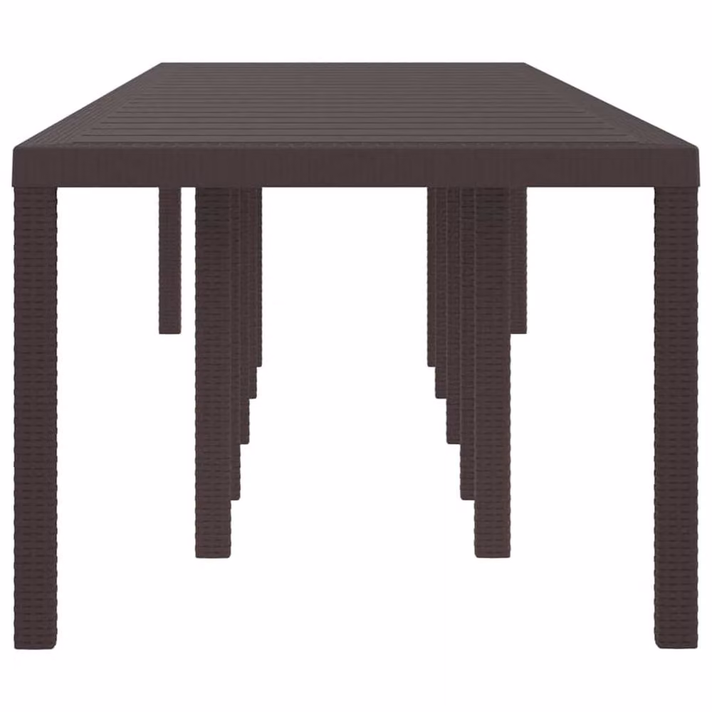 Berkfield Home Brown Poly Rattan Extendable Garden Table, W: 350 cm, D: 100 cm, H: 73 cm – 4