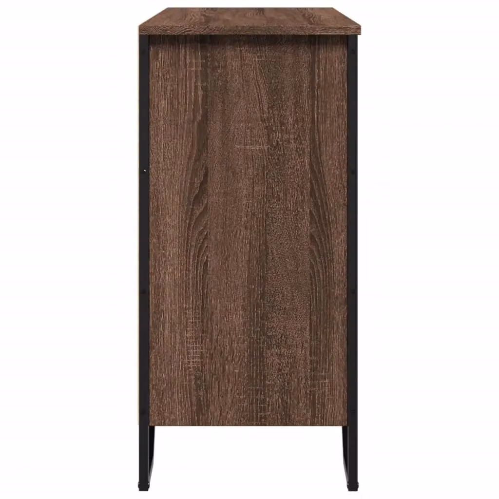 Berkfield Home Modern Sideboard in Brown Oak, W/D/H: 91 x 35.5 x 74.5 cm – 4