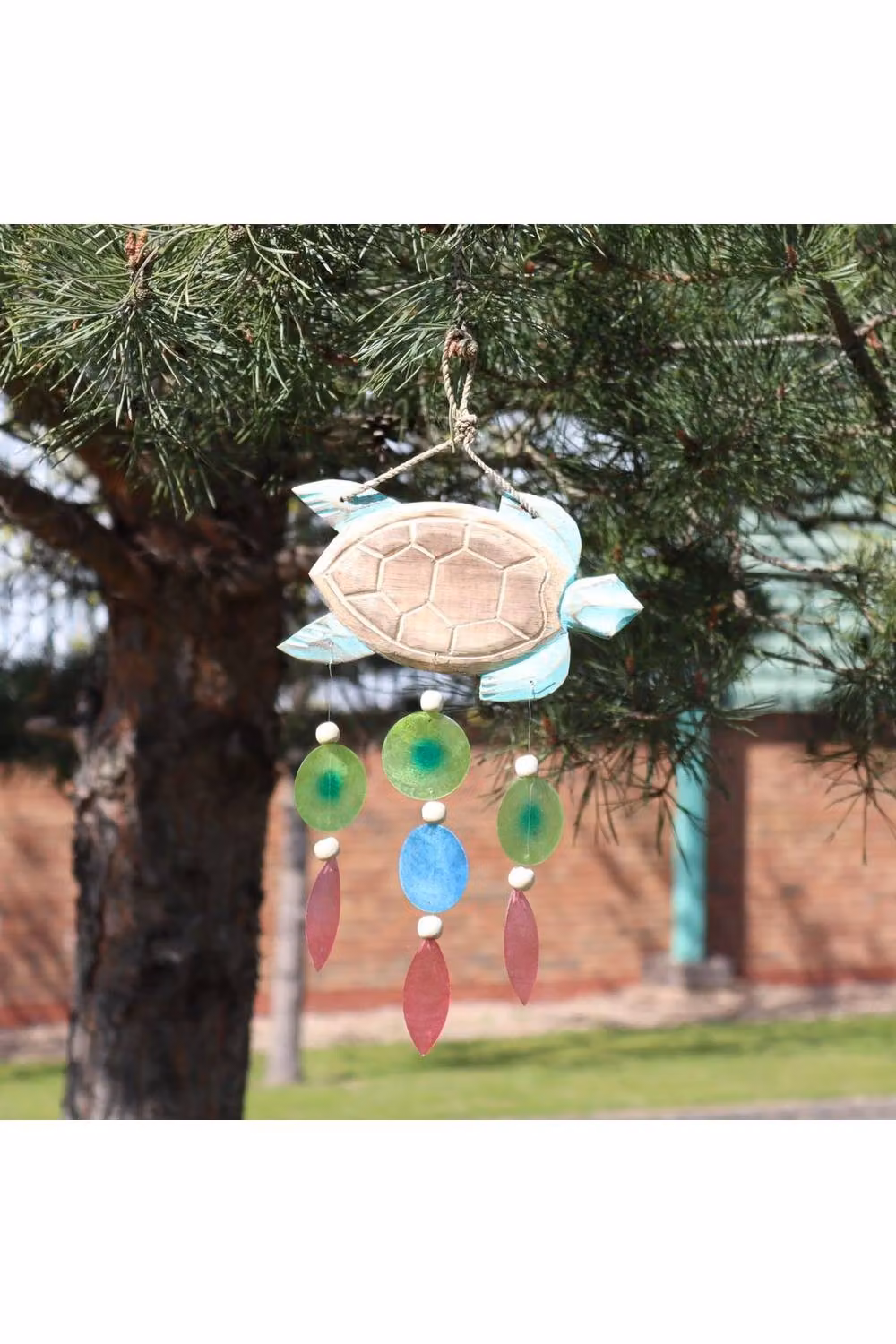 KDMD Aqua Turtle and Copis Drop Carving Nautical Coastal Hanging Decor in Turquoise and Multicolour – 2