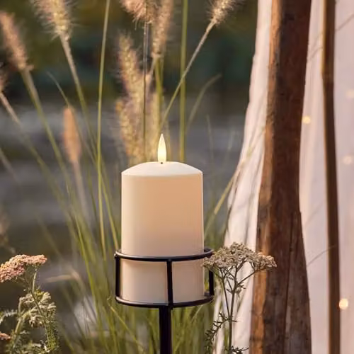 Lights4fun Adjustable Black Metal Outdoor Garden Candle Holder Stake, Height: 100 cm – 2