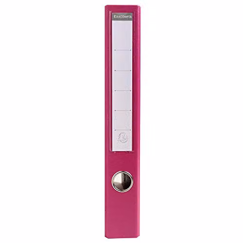 Exacompta Prem'Touch PVC Lever Arch File for A4 Documents, 2 Rings, 50mm Spine, Fuchsia Pink, FSC-Certified – 2