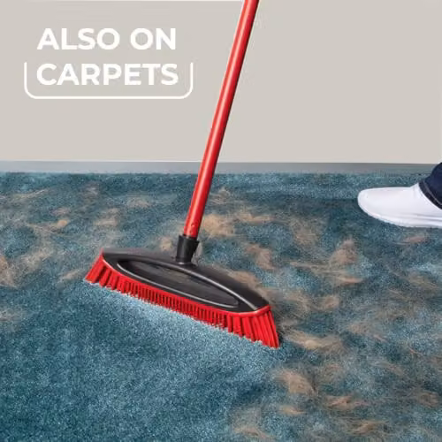 Vileda Pet Pro Always Clean Rubber Broom in Red – 4