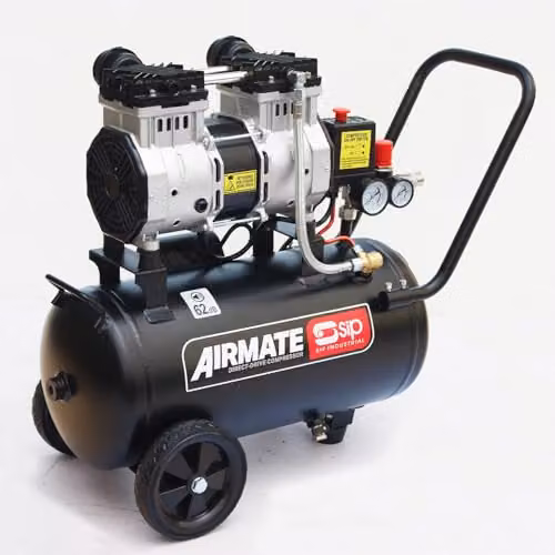 SIP Airmate Low Noise Oil-Free Direct Drive Air Compressor, Black, 24L, 1.5kW, 8 Bar – 2