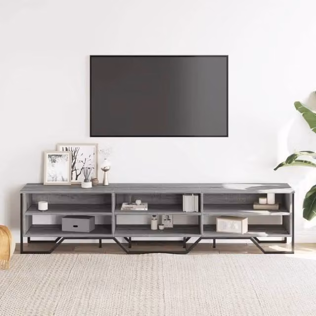 Berkfield Home Grey Sonoma TV Cabinet in Engineered Wood, W/D/H: 180 x 34 x 41 cm