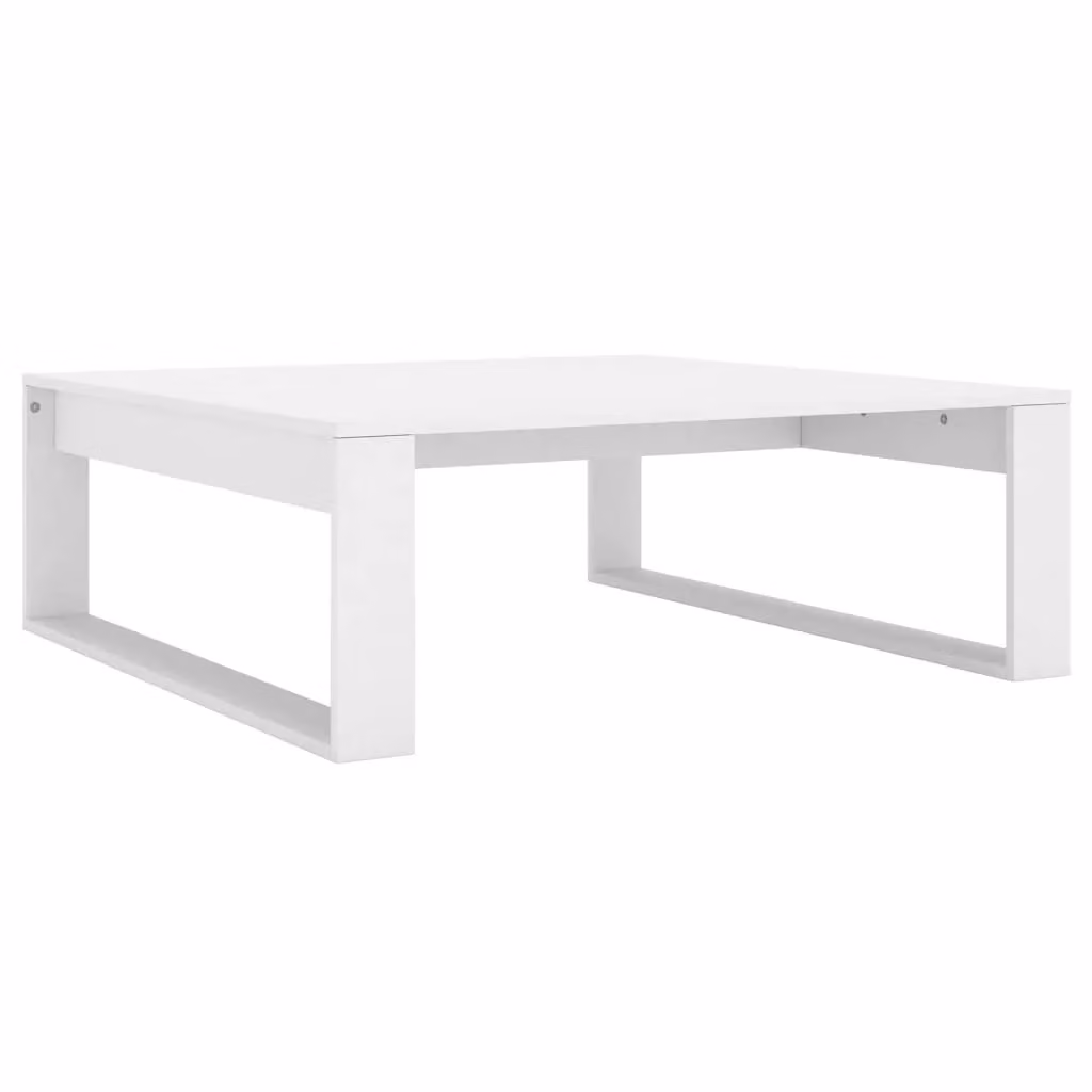 Berkfield Home White Square Coffee Table in Engineered Wood, W/D/H: 100 x 100 x 35 cm – 2