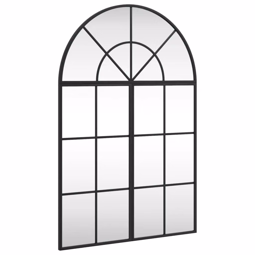 Berkfield Home Minimalist Arch Wall Mirror in Black, W: 60 cm, H: 90 cm – 2