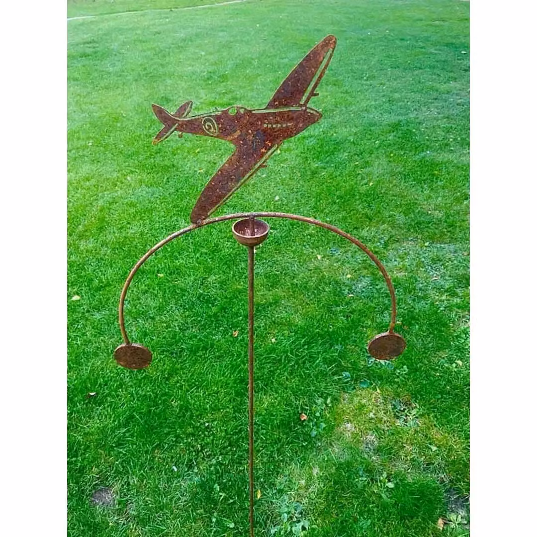 Poppyforge Spitfire Wind Rocker Double BM/RtR in Brown Steel, W54 x H148.5 cm – 2