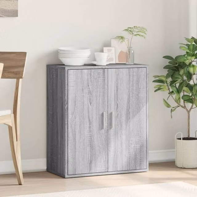 Berkfield Home Grey Sonoma Sideboard in Matt Engineered Wood W/D/H: 79 x 38 x 80 cm – 1