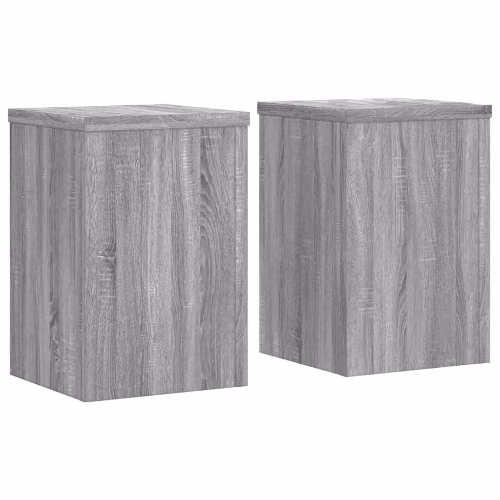 Berkfield Home Set of 2 Modern Grey Plant Stands, W/D/H: 20 x 20 x 30 cm – 2