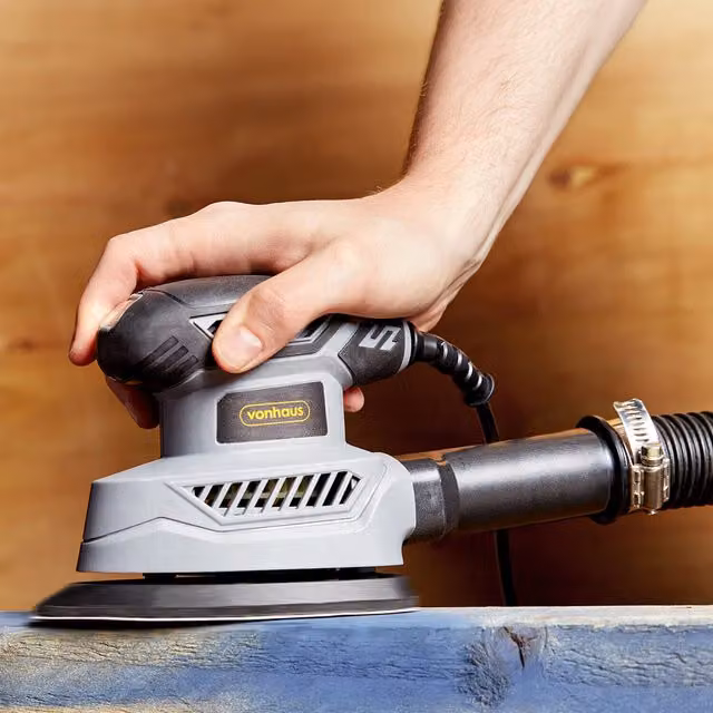 VonHaus Electric Detail Sander with Dust Collector, Grey