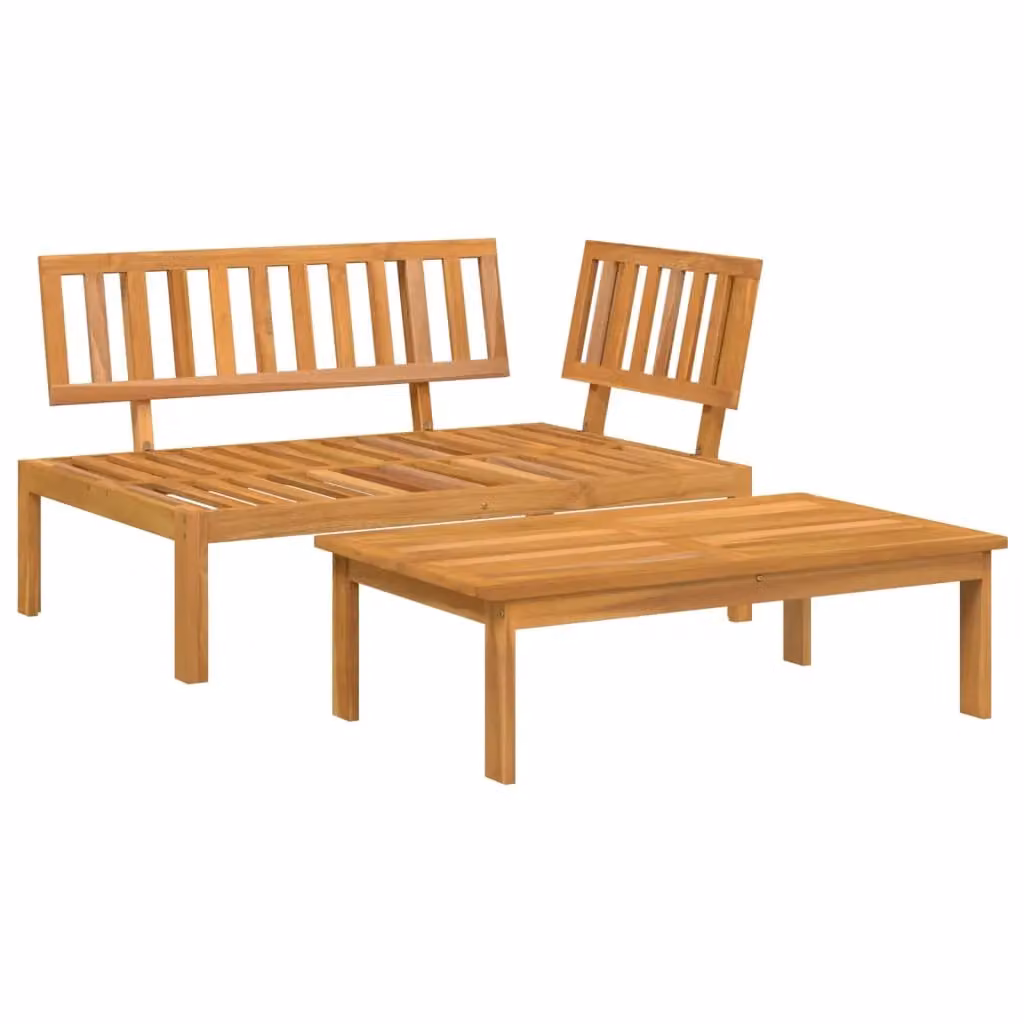 Berkfield Home 2 Piece Garden Pallet Sofa Set in Brown Oiled Acacia Wood – 2