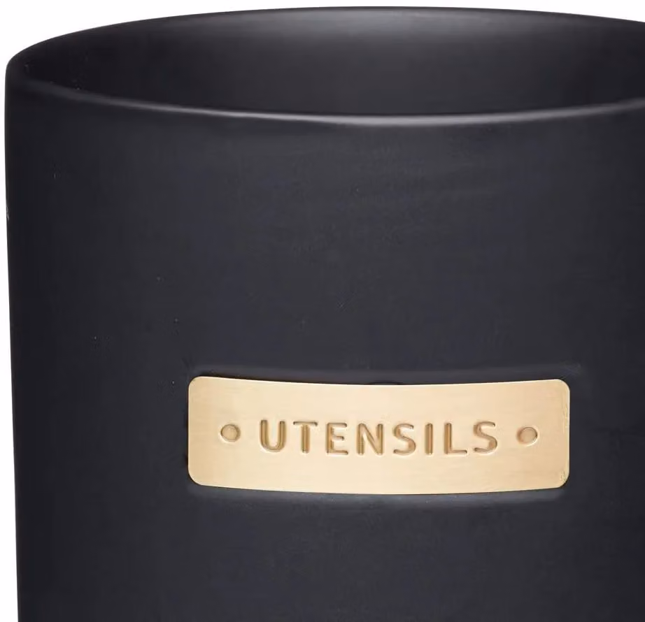 MasterClass Black Ceramic and Gold Metal Freestanding Kitchen Utensil Holder – 5