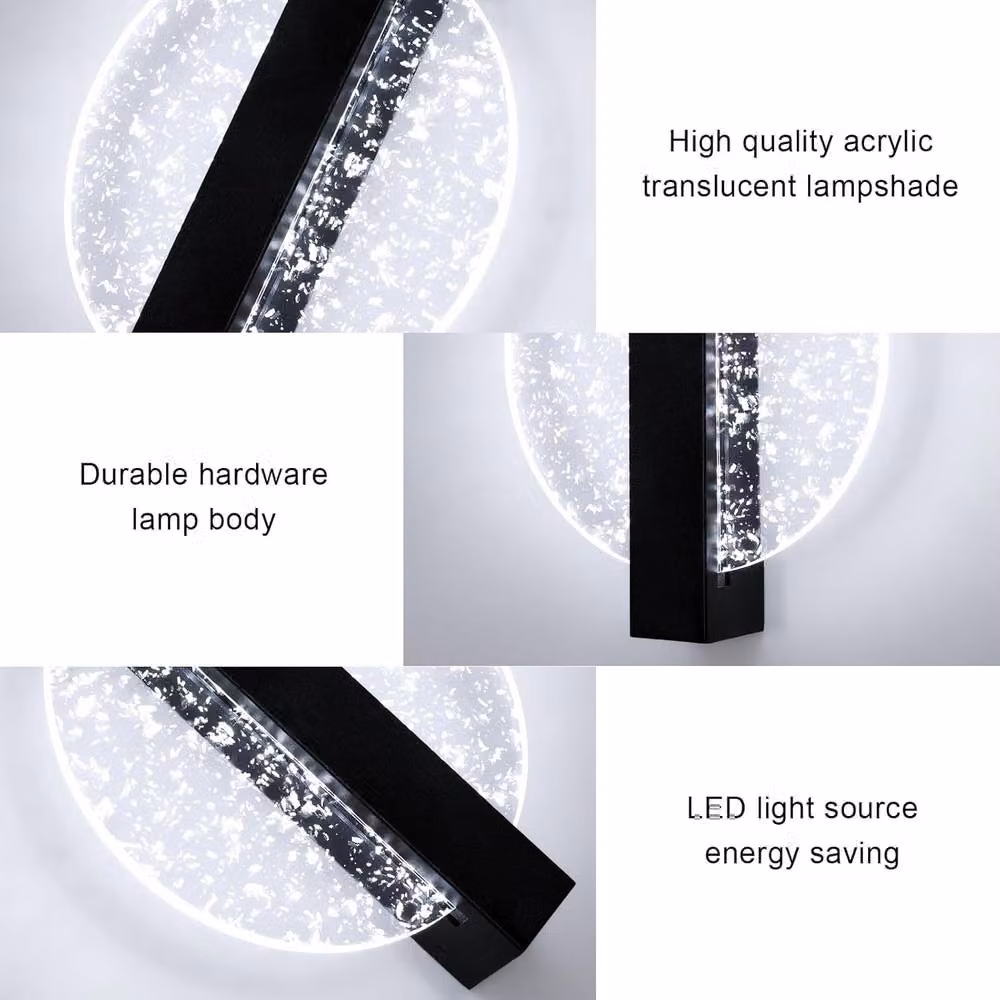 Goeco Round LED Indoor Wall Light, Black, 12 W, 6500 K Cool White – 3