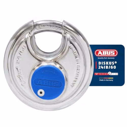 ABUS Diskus Padlock 24IB/60 in Stainless Steel, 60 mm