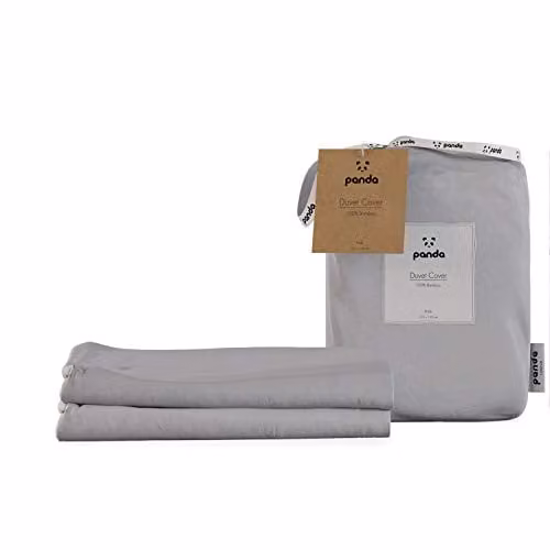 Panda London 100% Organic Bamboo Kids Duvet Cover in Grey, W/H: 135 x 200 cm – 3
