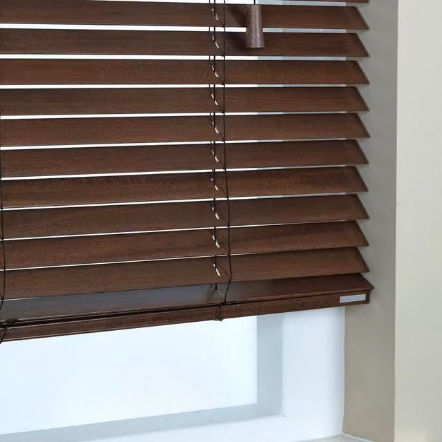 Terrys Elementi 35mm Wooden Venetian Made To Measure Blind in Auburn Brown