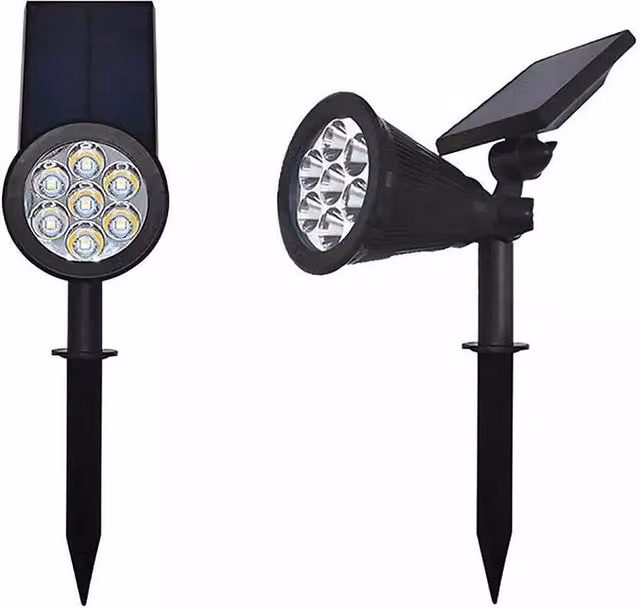 ENER-J Solar RGB Colour Changing LED Garden Spike Lights, Pack of 4, Black