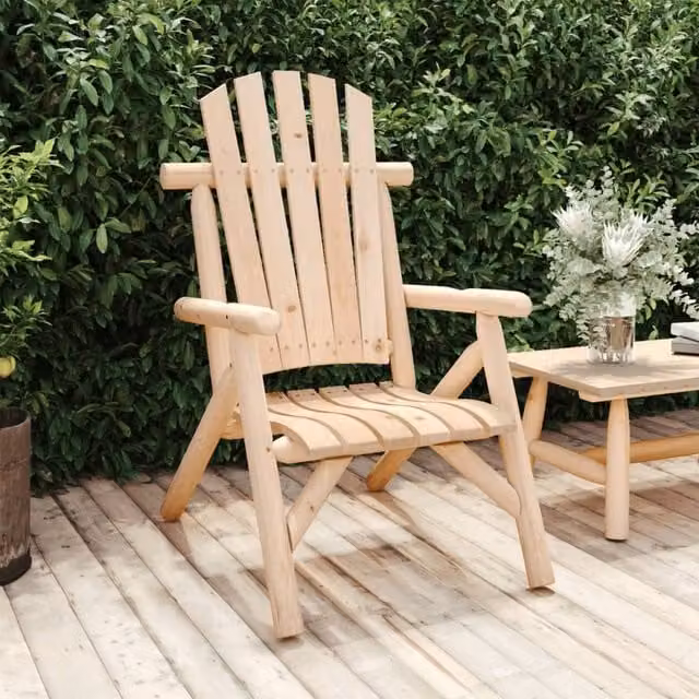 Berkfield Home Garden Chair in Brown Solid Spruce Wood, W/D/H: 68 x 86 x 103 cm