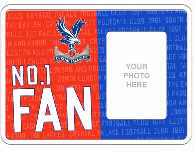 Crystal Palace FC No1 Fan Rectangular Metal Photo Frame Sign in Red