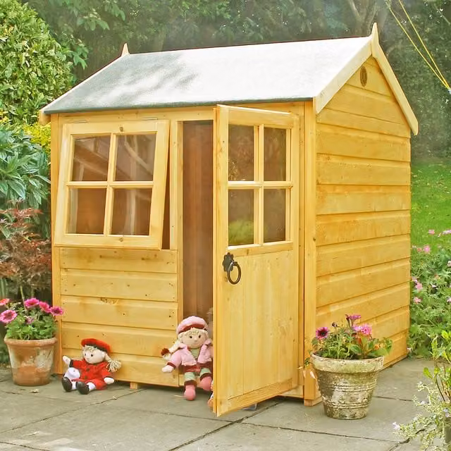 Shires Brown Wooden Bunny Playhouse W/D/H: 239.0 x 119.0 x 119.0 cm