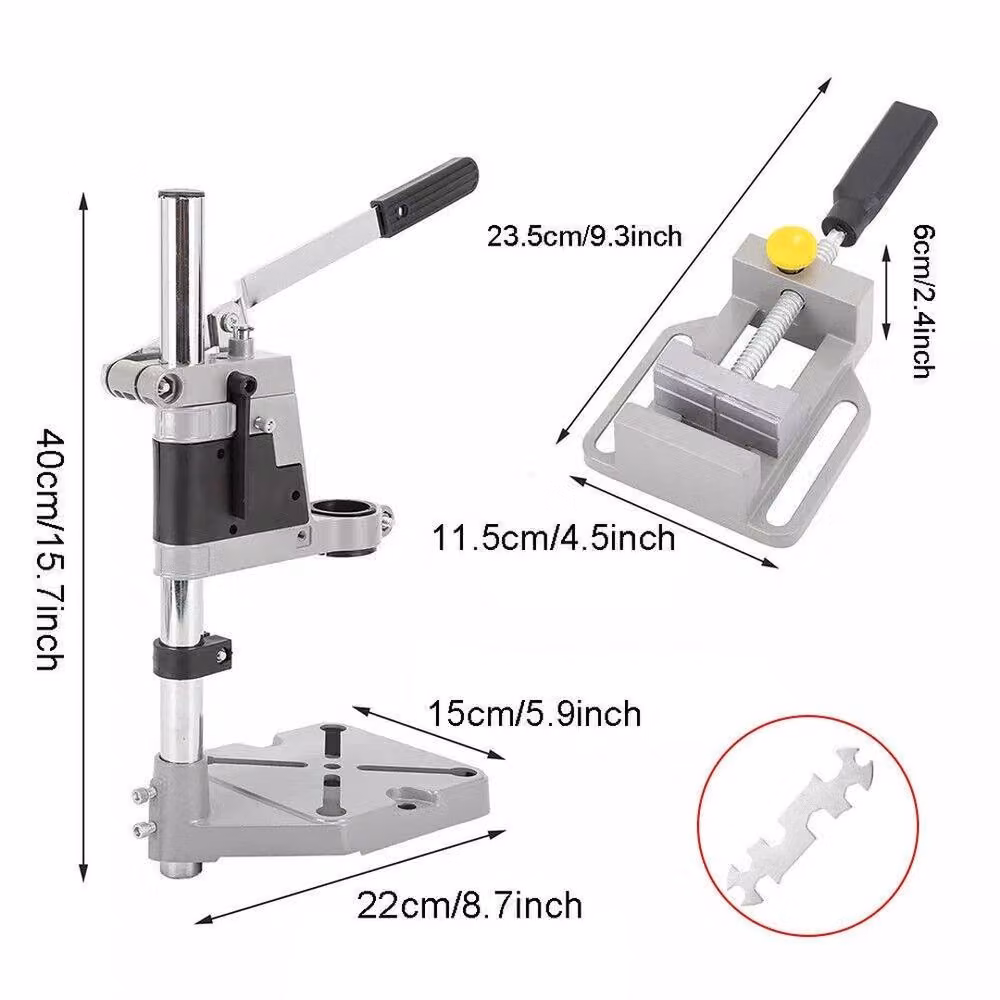 SPETLEK Adjustable Hand Drill Press Bench Stand, Grey – 1