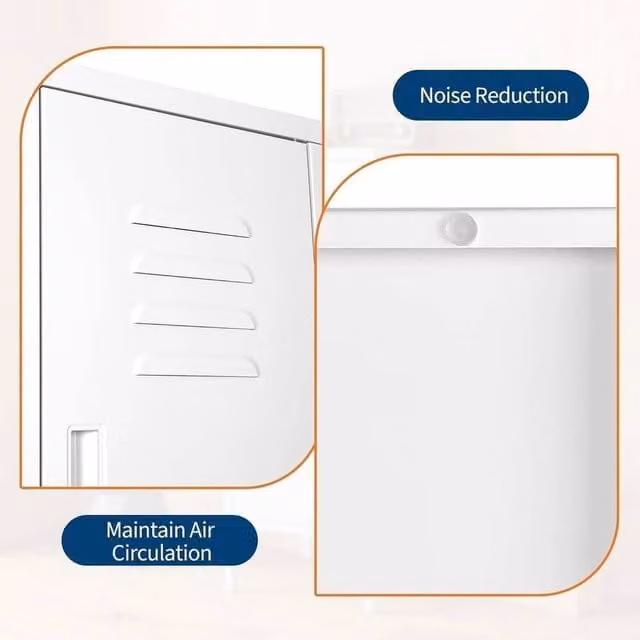 Havendro Lockable Ventilated Metal Storage Cabinet with Adjustable Shelves and Hinged Doors in Matt White – 1