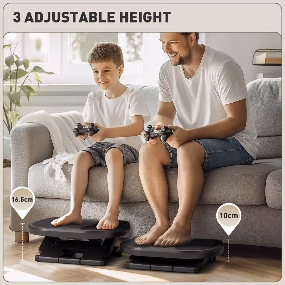 STILVORA Adjustable Office Footrest with Rocking Angle in Grey – 5