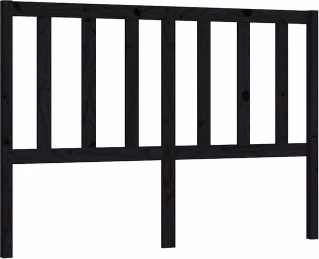 Berkfield Home Black Solid Pine Wood Bed Headboard, W: 126 cm, D: 4 cm, H: 100 cm – 1
