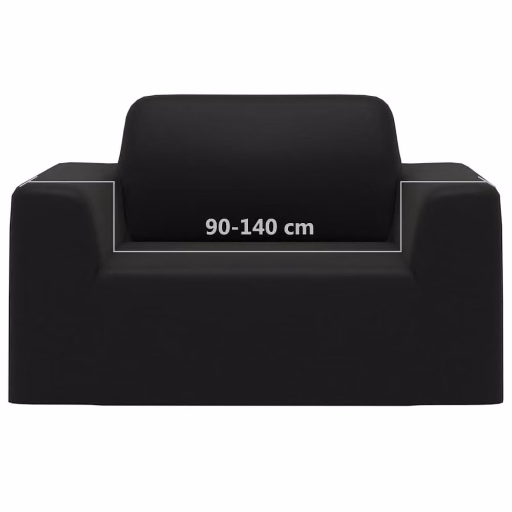 Berkfield Home Stretch Couch Slipcover in Black Polyester Jersey – 6